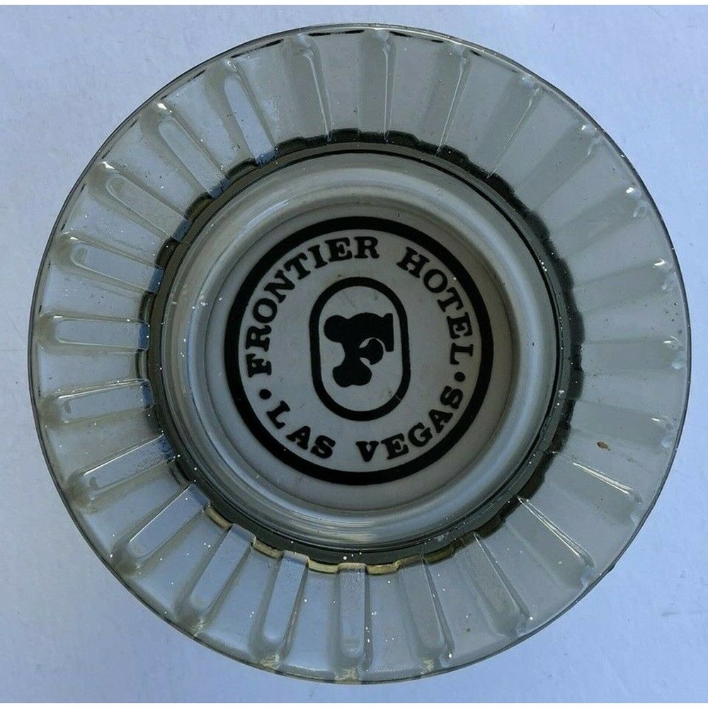 5 for $25 Vtg Frontier Hotel Casino Vegas USA Gray Glass Ashtray trinket dish